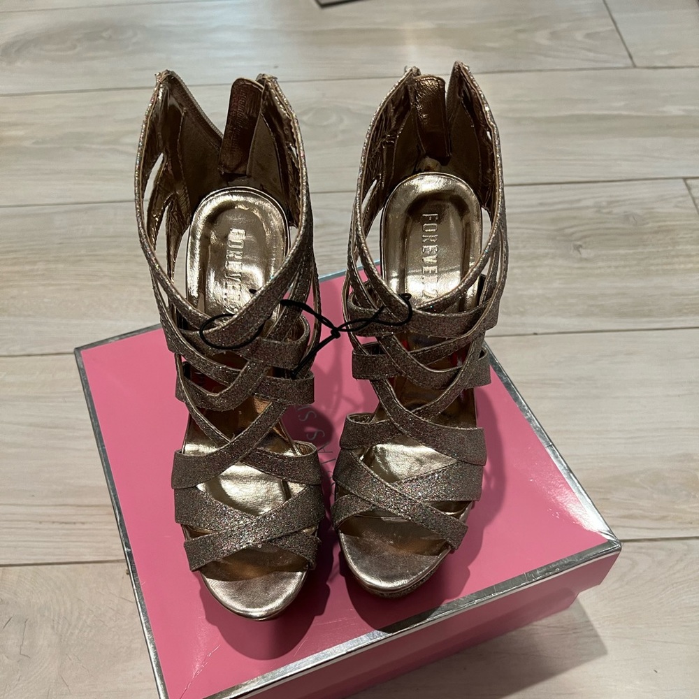 Forever 21 glitter platform heels